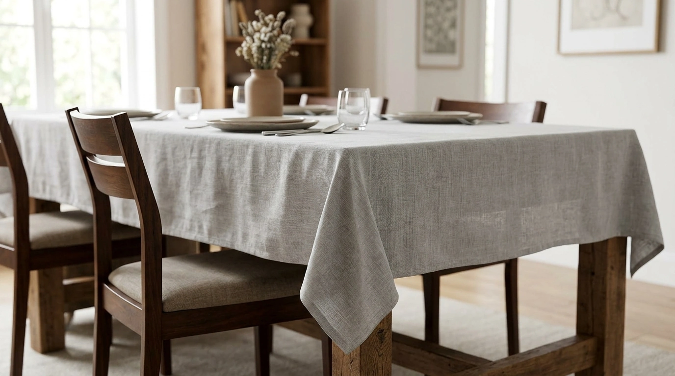 Rectangular Tablecloth Overhang: 6–15 Inches per Side